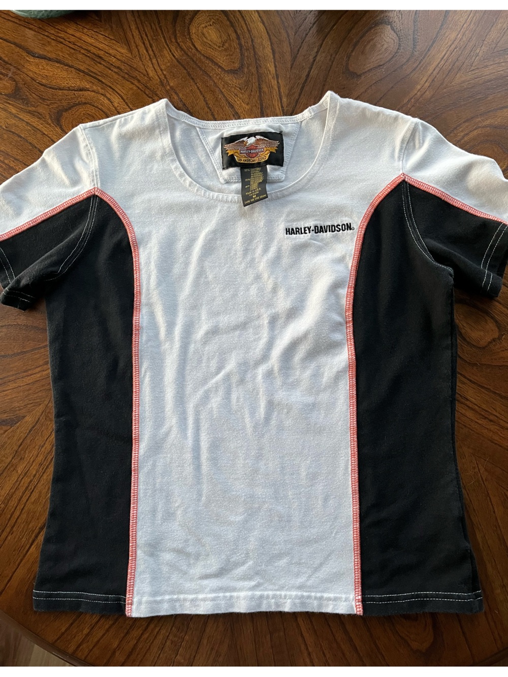 Harley-Davidson White Tee with Black & Orange Details